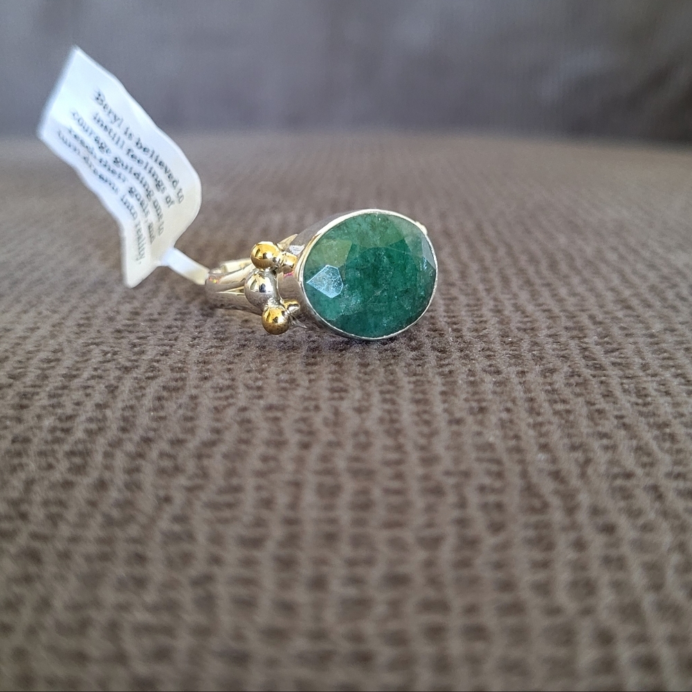 Shivam Faceted Emerald💚 Colored Beryl Statement Ring💍 - NWT - Picture 15 of 16